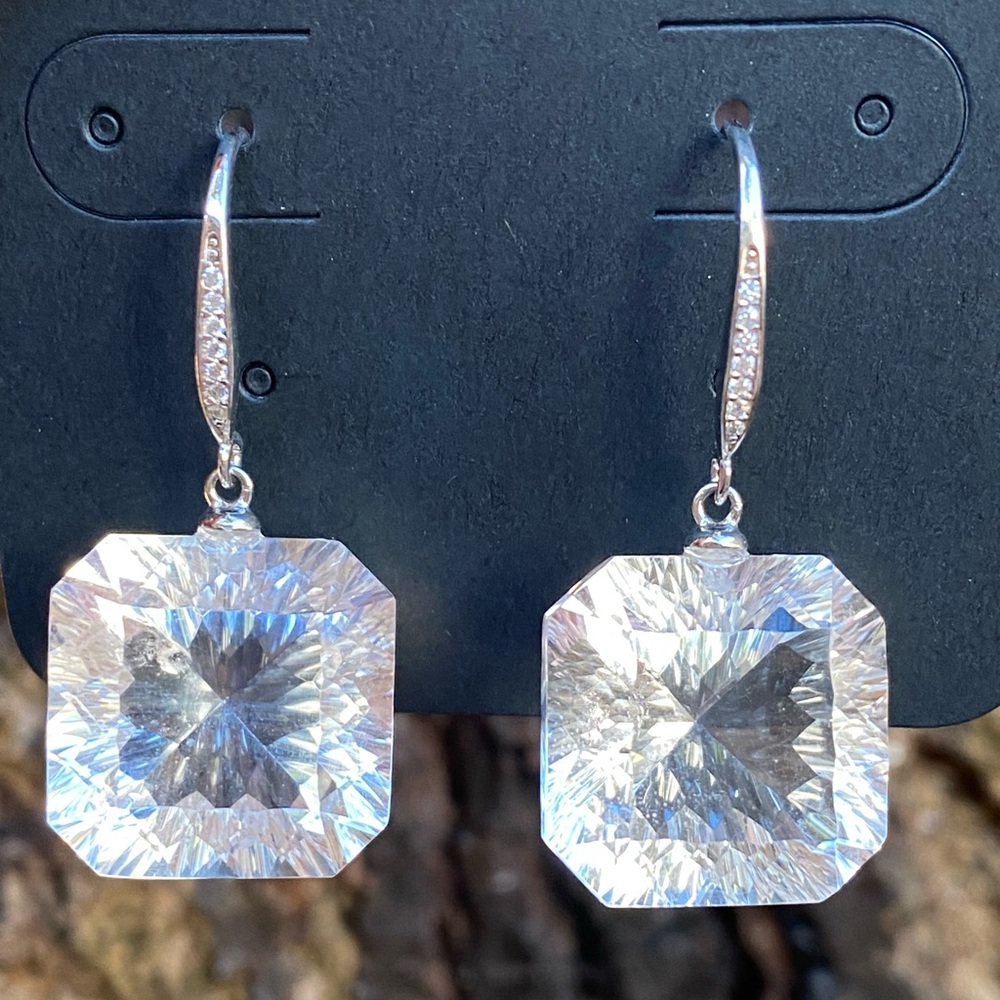 Elegant Clear Quartz Earrings